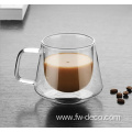 Double Walled Glass Coffee Mug with Lid 450ML